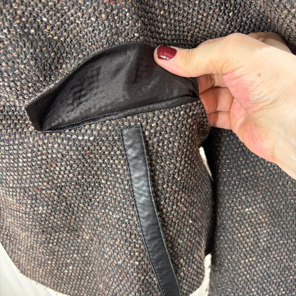 Akris Size 10 Blazer Jacket Wool Silk Blend Zipper Detail Tweed Fall Winter - Picture 9 of 16